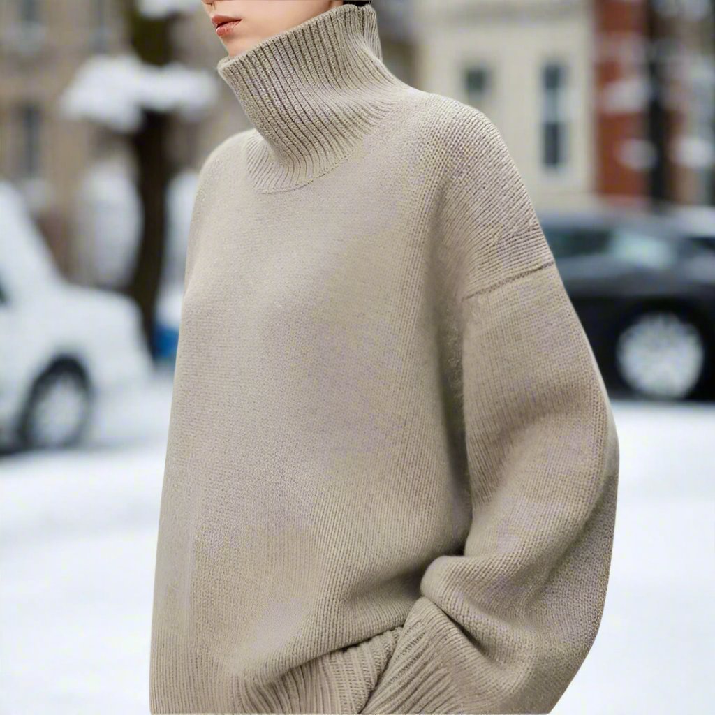 Bella -Luxuriöser, minimalistischer, eleganter Rollkragenpullover für Damen