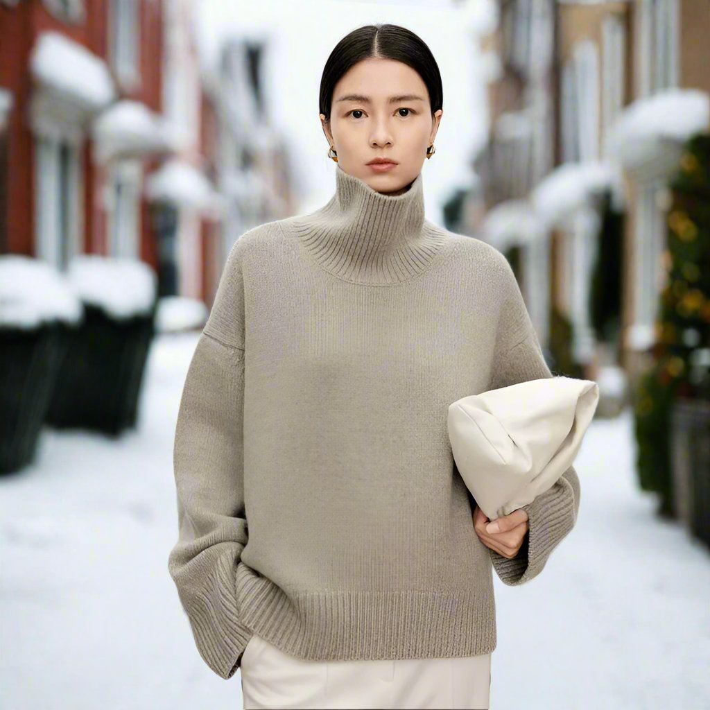 Bella -Luxuriöser, minimalistischer, eleganter Rollkragenpullover für Damen