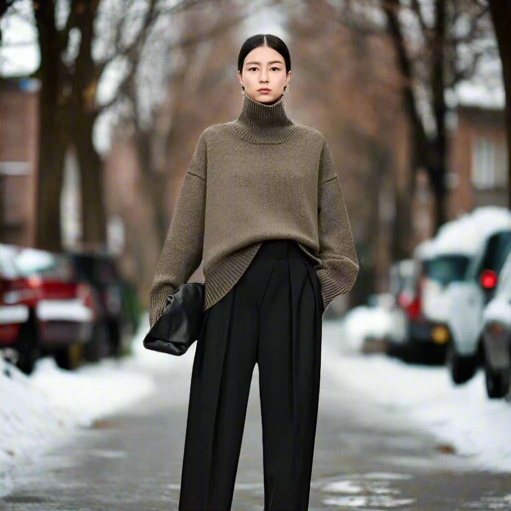 Bella -Luxuriöser, minimalistischer, eleganter Rollkragenpullover für Damen