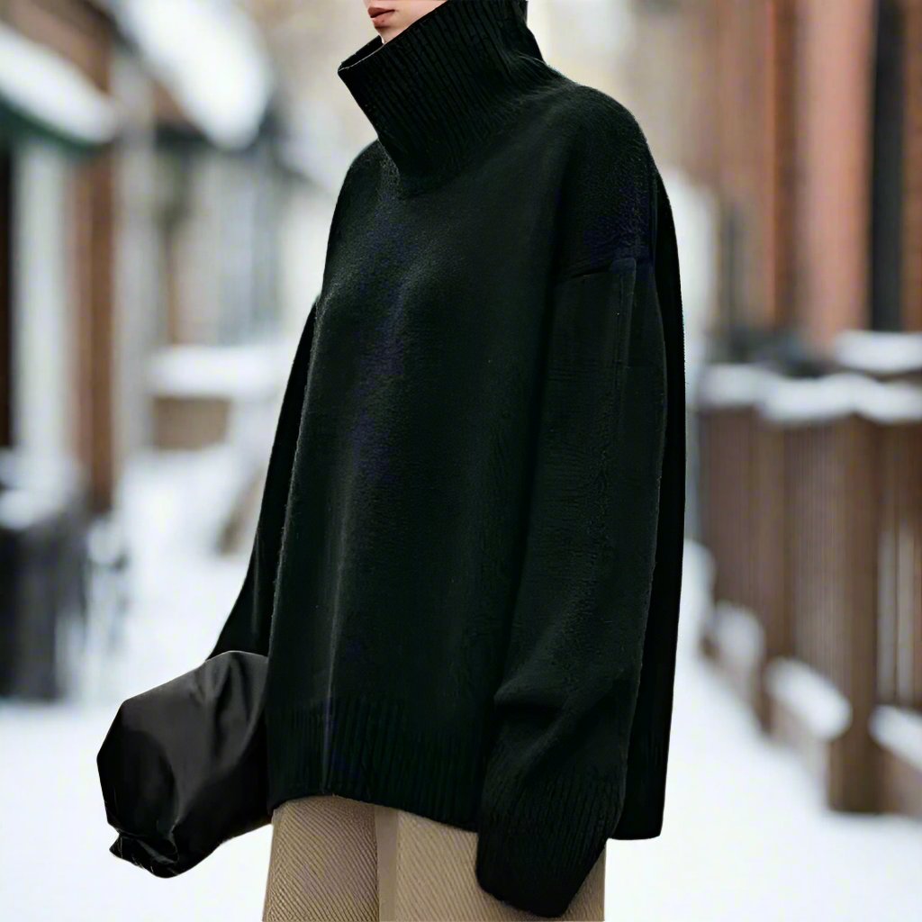Bella -Luxuriöser, minimalistischer, eleganter Rollkragenpullover für Damen