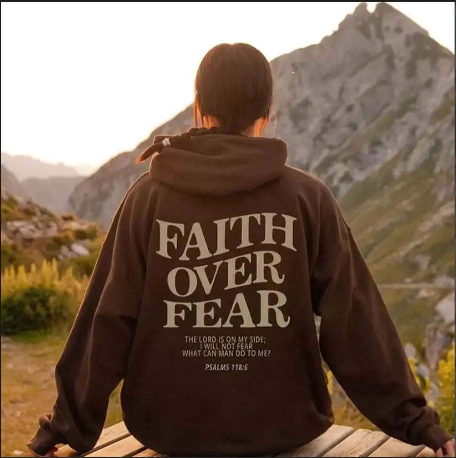 Saskia - Oversize Hoodie Faith Over Fear