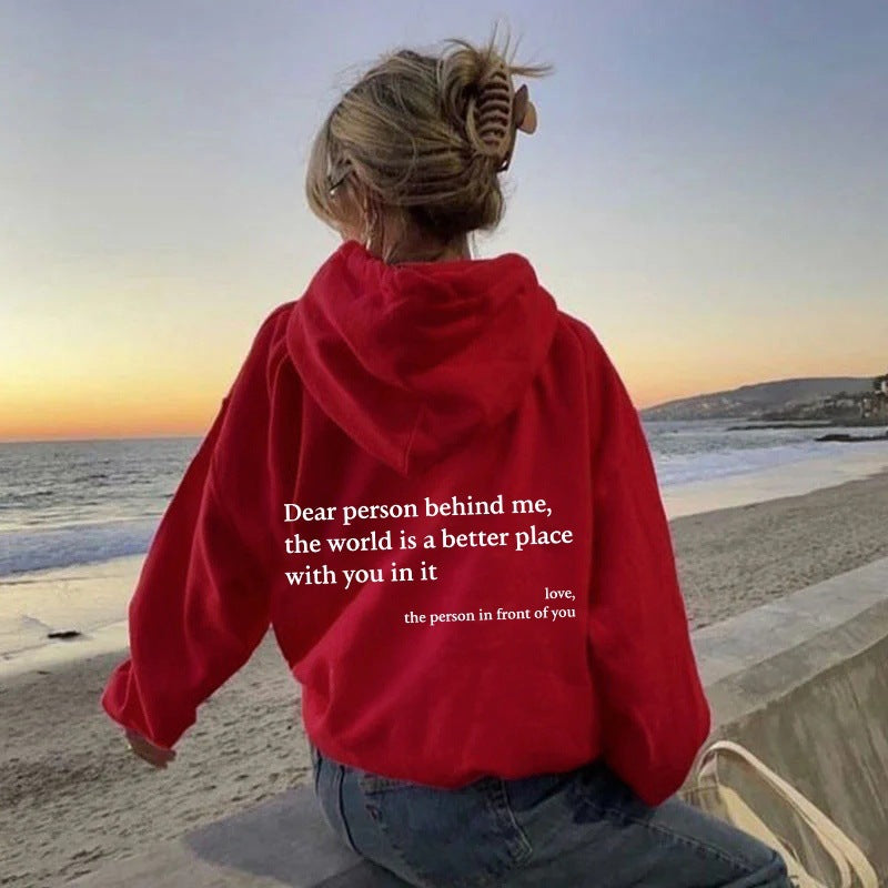 Lieber Mensch hinter mir“ Unisex-Hoodie