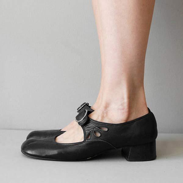 Sabine - Keilsandalen aus leder mit orthopädische schnalle Schwarz 2
