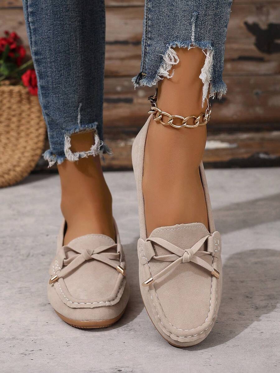 Sabine – Damen Loafer Mit Schleife Veloursleder Flach Komfort 5