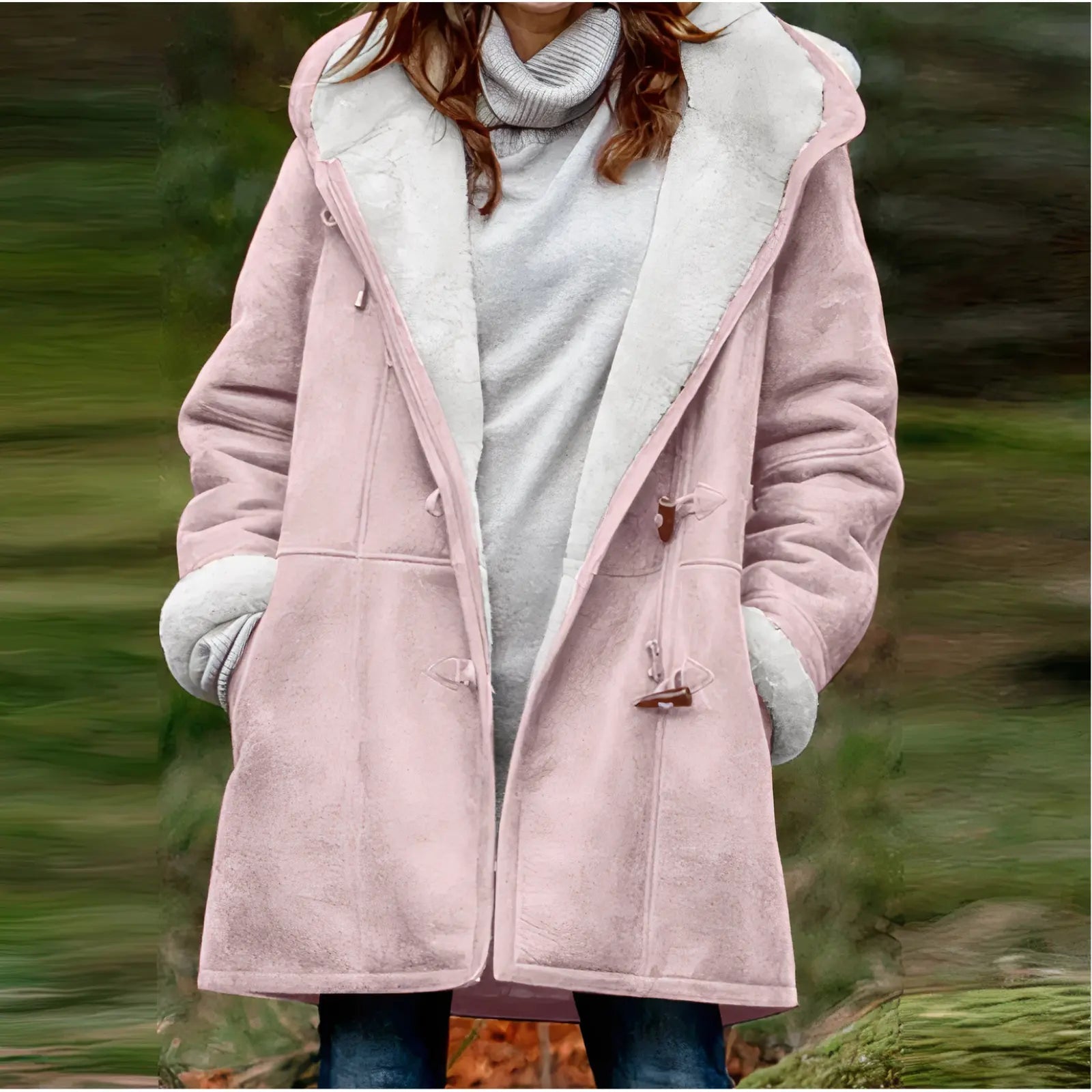 Sabrina - Damen Winterjacke Warm Kuschelig Stylisch Elegant Rosa