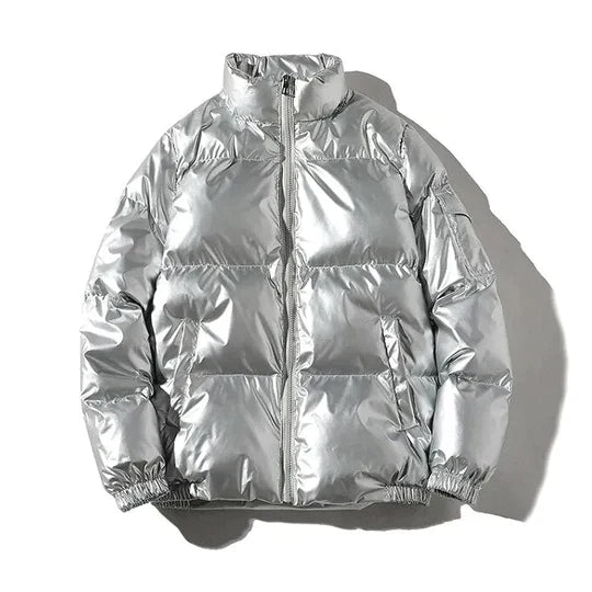Maxim - Winddichte metallische Winter Pufferjacke