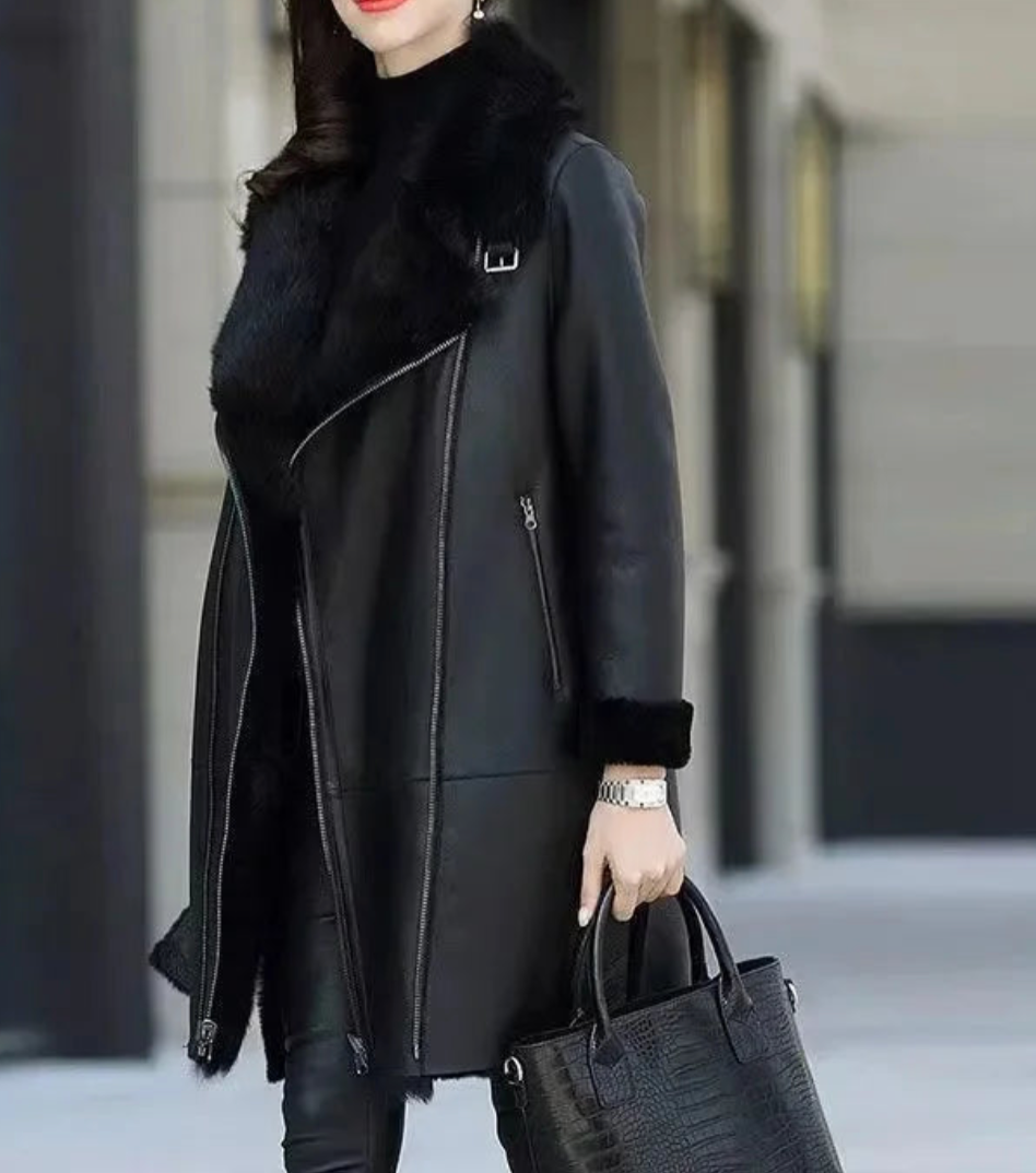 Ingrid – Klassische Damen Lederjacke aus Echtleder