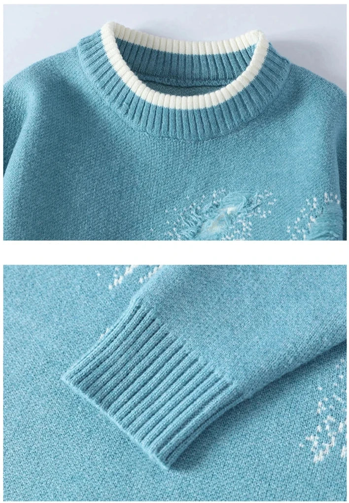Scarlett - Herren Pullover Distressed Look Modern Warm