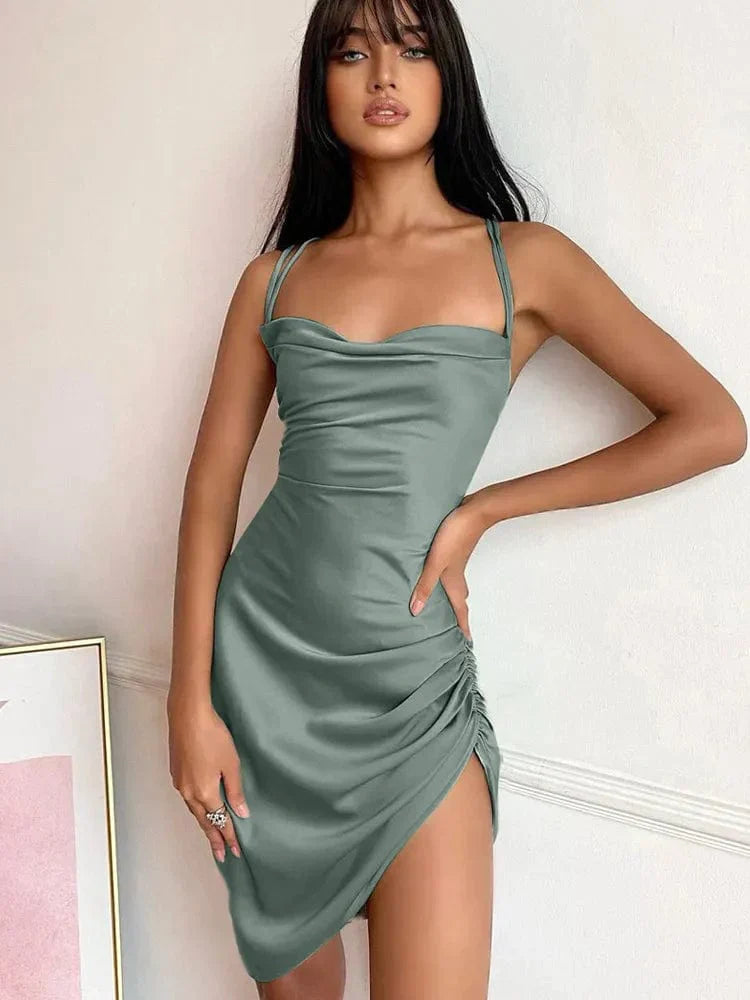 Sienna-Trendy Stylische Mode Kleid Dunkelgrün