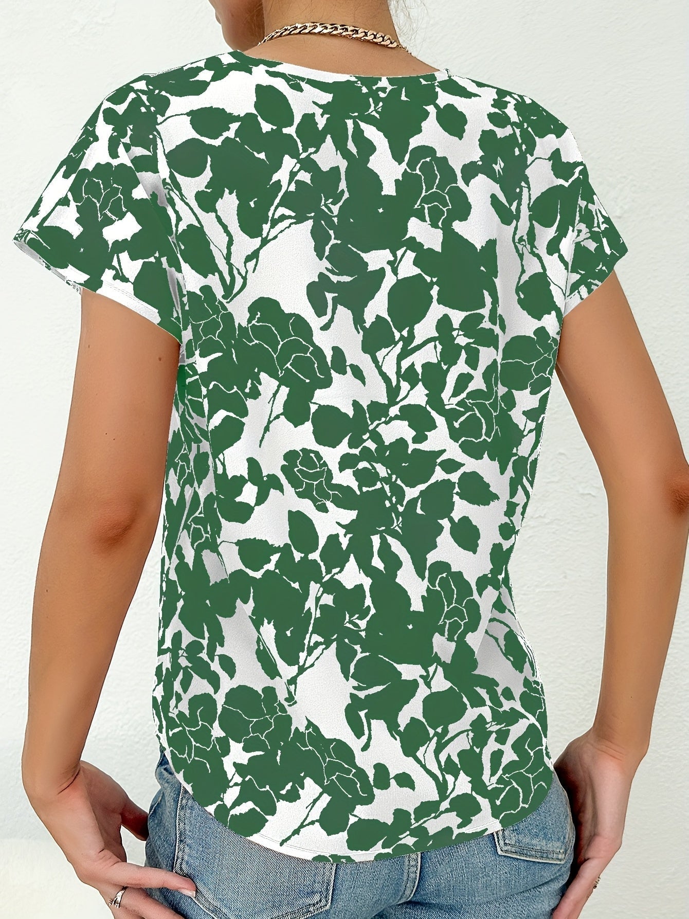 Simona- Damen Elegante Bluse Grün 1