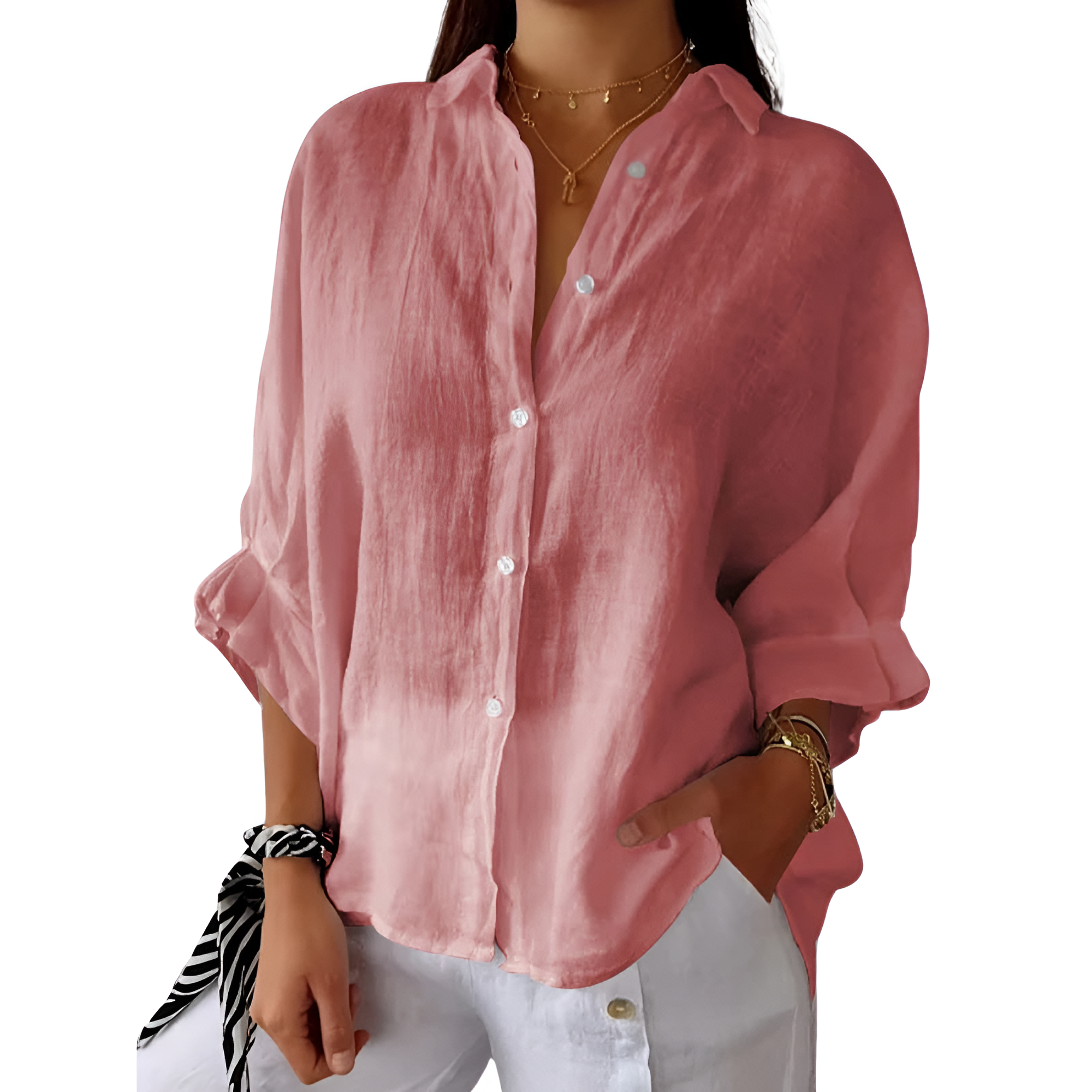 Sofija- Damen Leinen Hemd Rosa