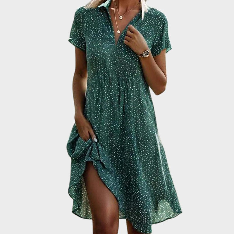 Sonja – Gepunktetes Midikleid Grun