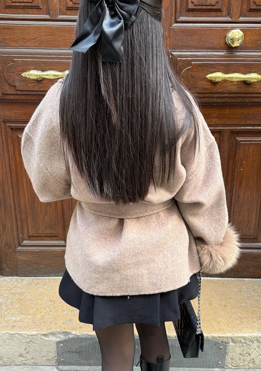 Sophia - Luxusmantel Beige-Braun