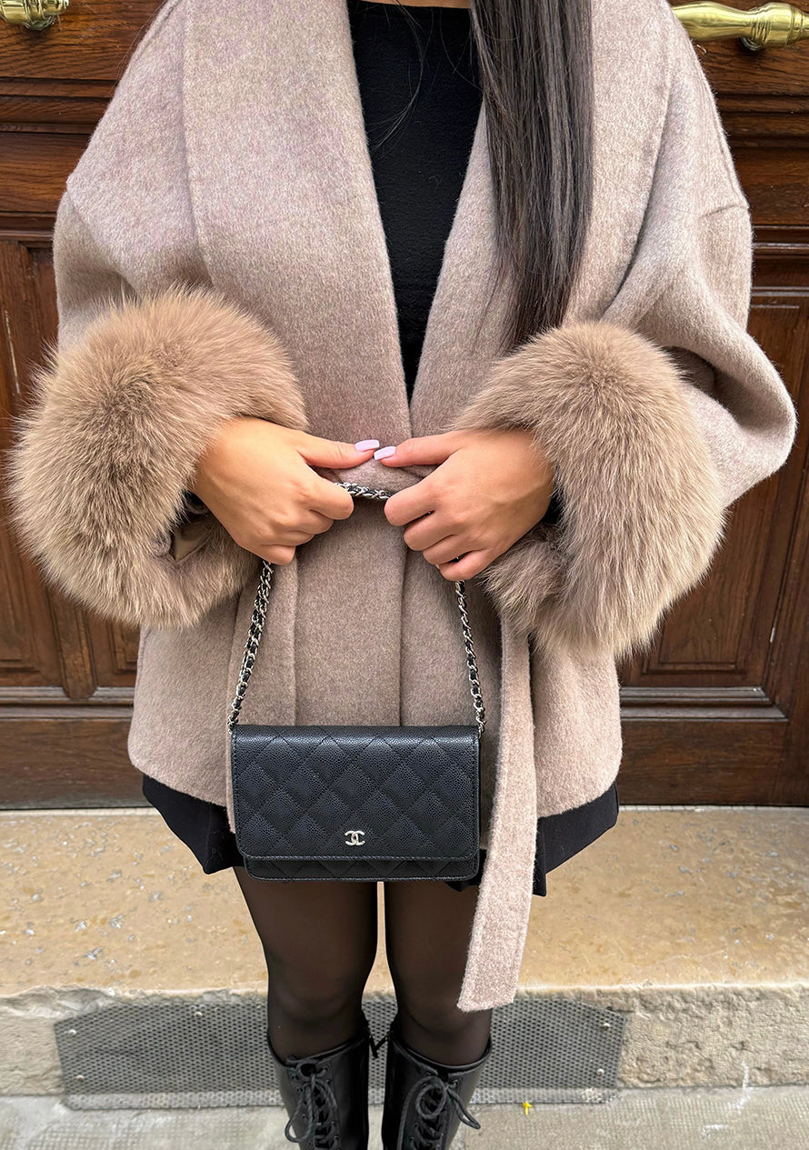 Sophia - Luxusmantel Beige-Braun