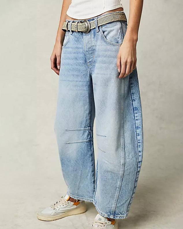 Sophie - Mid Rise Damen-Weitbeinjeans mit 4-Taschen-Design HellBlau