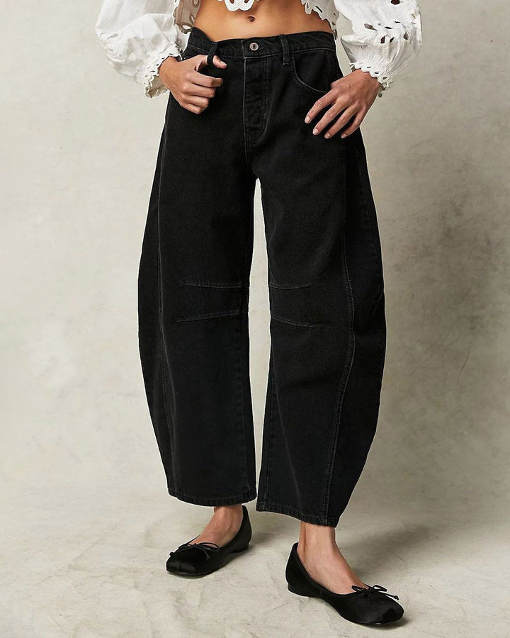 Sophie - Mid Rise Damen-Weitbeinjeans mit 4-Taschen-Design Schwarz