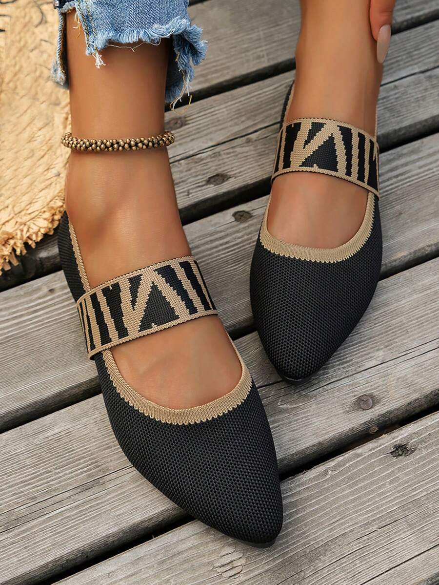 Stefanie – Damen Mary Jane Ballerinas Schwarz Mesh Atmungsaktiv 1