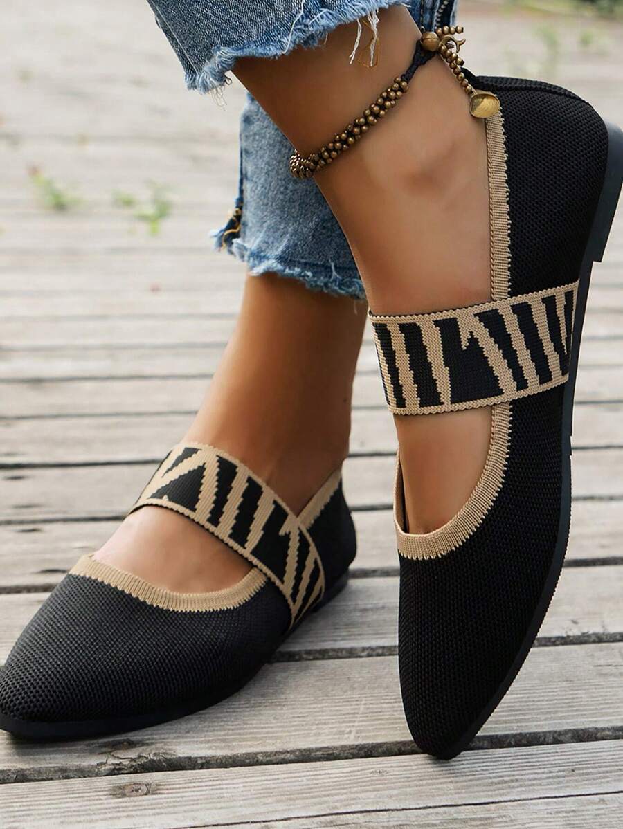 Stefanie – Damen Mary Jane Ballerinas Schwarz Mesh Atmungsaktiv 2