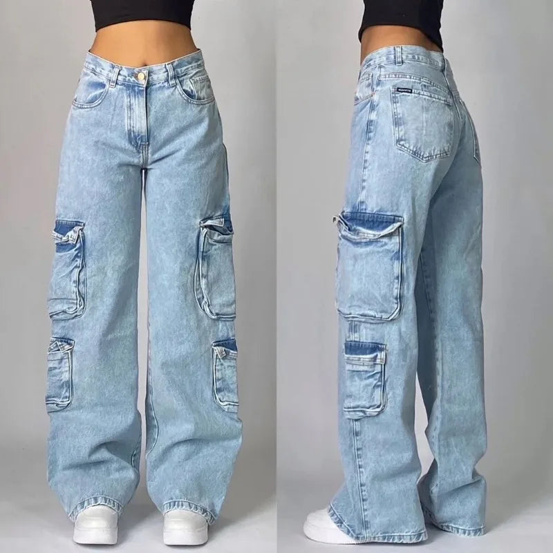 Marion - Damen Baggy Jeans Baumwolle Streetwear Stil