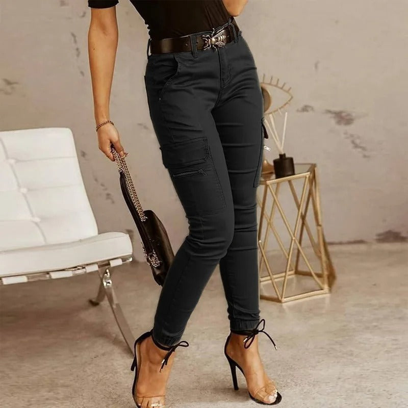Suse - Stilvolle Frauen Jeans Hosen Mit Taschen Aus Bequemem Marineblau