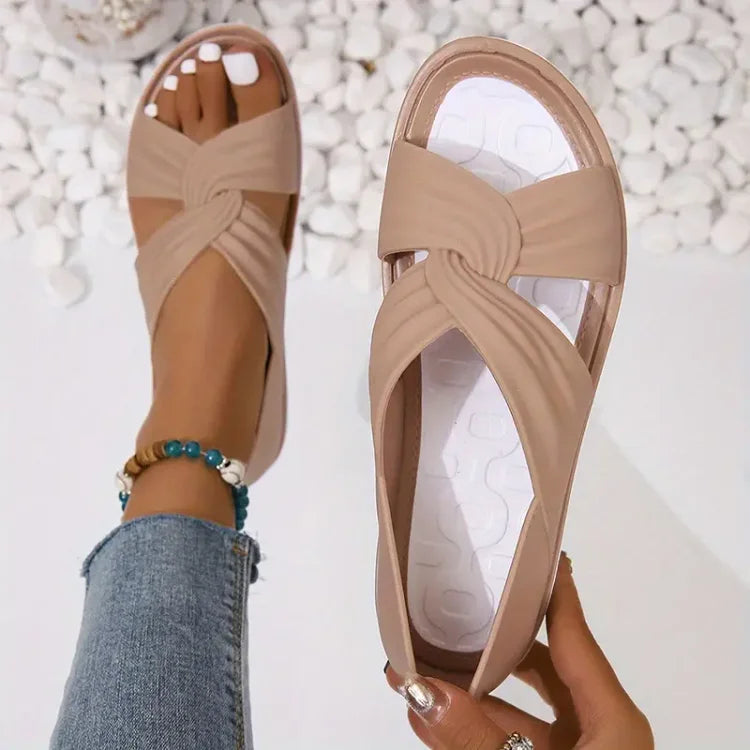 Suzanne- Comfortabele orthopedische sandalen met strikdesign Aprikose 1