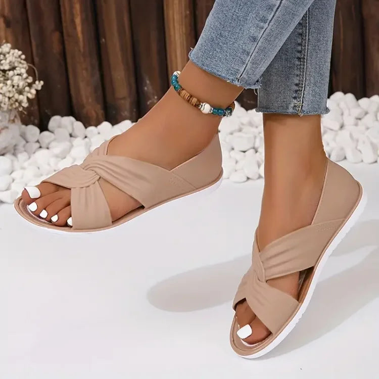 Suzanne- Comfortabele orthopedische sandalen met strikdesign Aprikose 2
