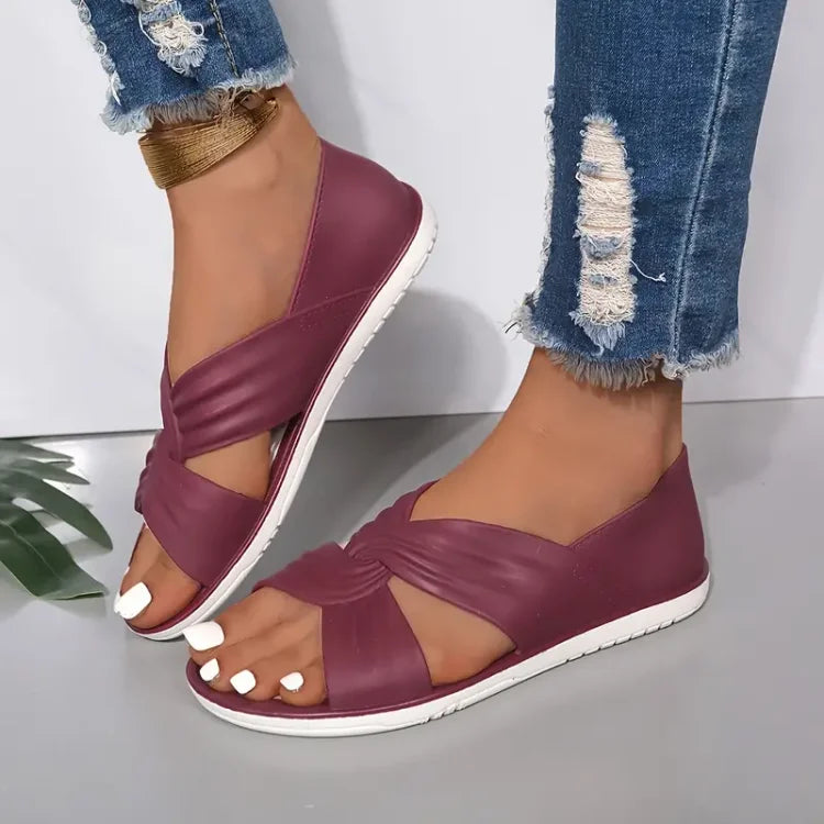 Suzanne- Comfortabele orthopedische sandalen met strikdesign Lila