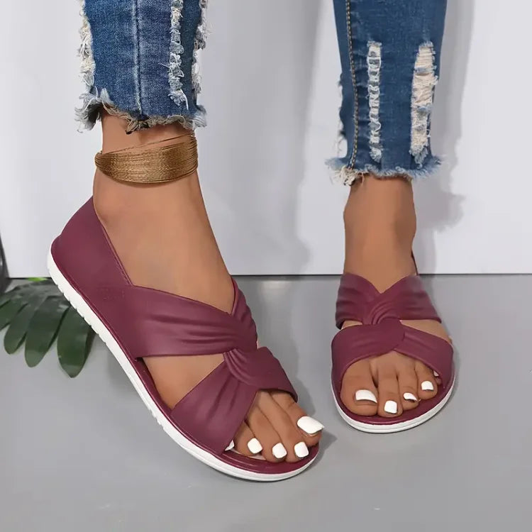 Suzanne- Comfortabele orthopedische sandalen met strikdesign Lila 2