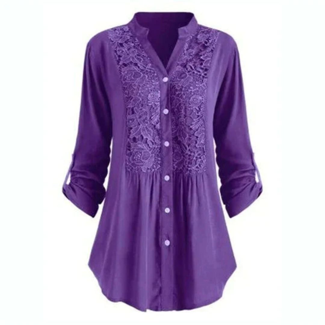 Sybille - Bluse Lang & Stilvoll Lila