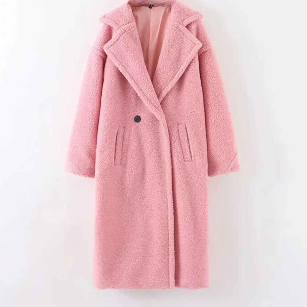 Bärbel – Texturierter Langer Mantel Für Damen
