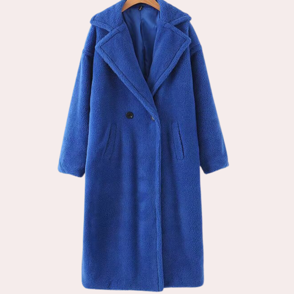 Bärbel – Texturierter Langer Mantel Für Damen