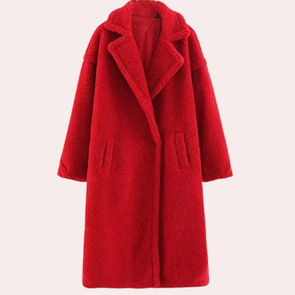 Bärbel – Texturierter Langer Mantel Für Damen