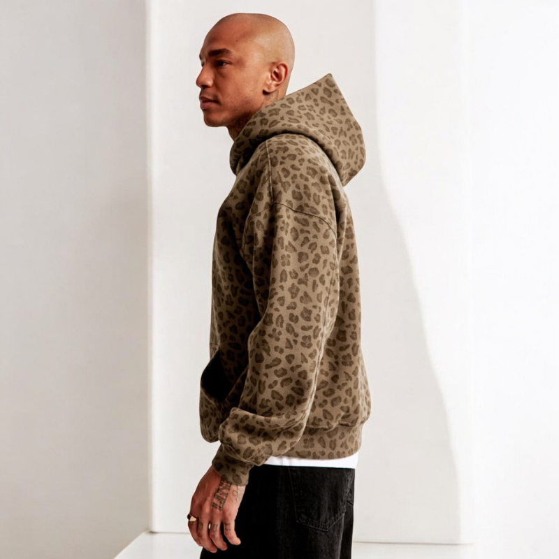Bastian – Lässiger Hoodie Mit Leoparden-Muster Für Herren
