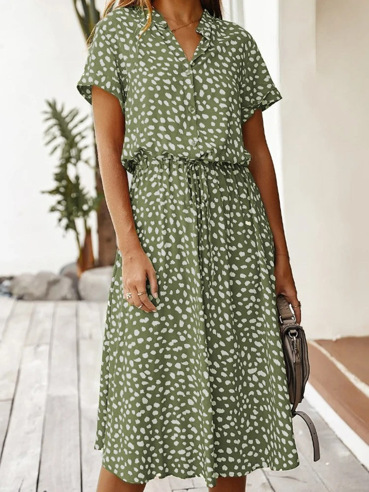 Tanja- Leichte Midi Sommerkleid Damen Grün 2