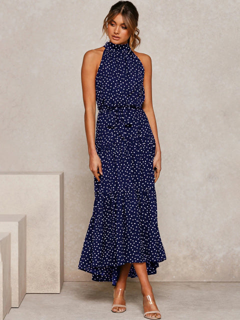 Tanja - Sexi Halfterlos Lang Kleid Urlaubskleidung Frauen Blau