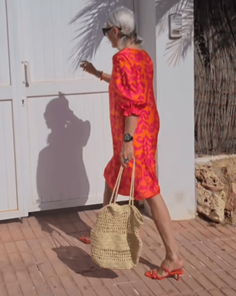 Thalia – Tunikakleid im Boho-Stil - Rot-Orange 2