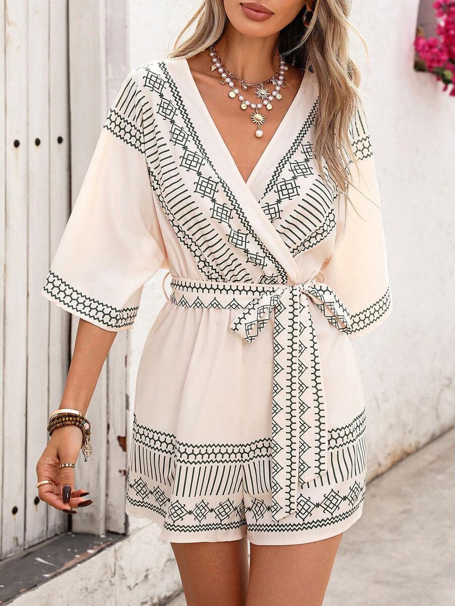 Thalia – Wickel Jumpsuit Damen Mit Blumenspitze Für Urlaub 1