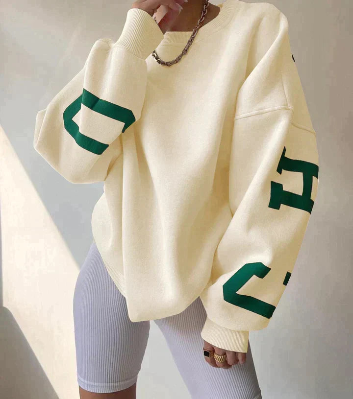 Thekla - Oversize Pullover Modisch Trendig Bequem Warm Weiß