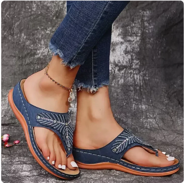 Theodora- Orthopädische Komfort Sandalen Damen Blau