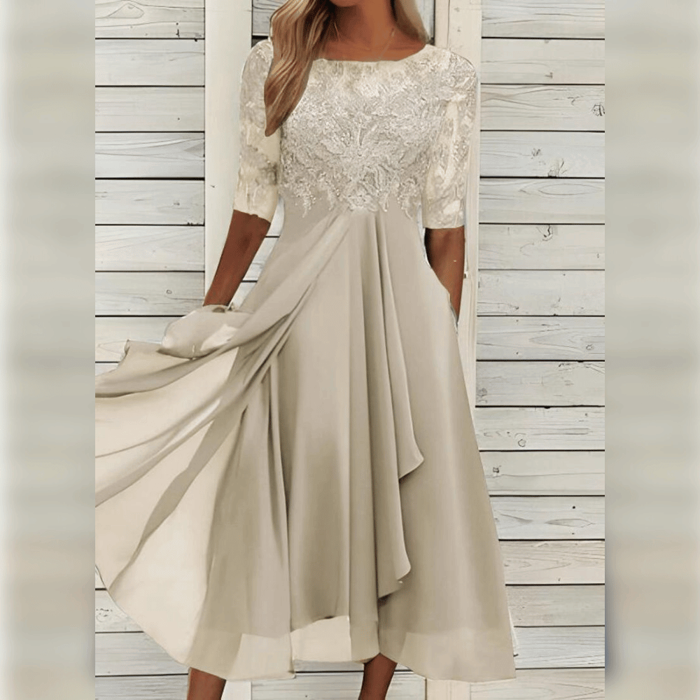 Theresia - Das schicke und komfortable Kleid Beige
