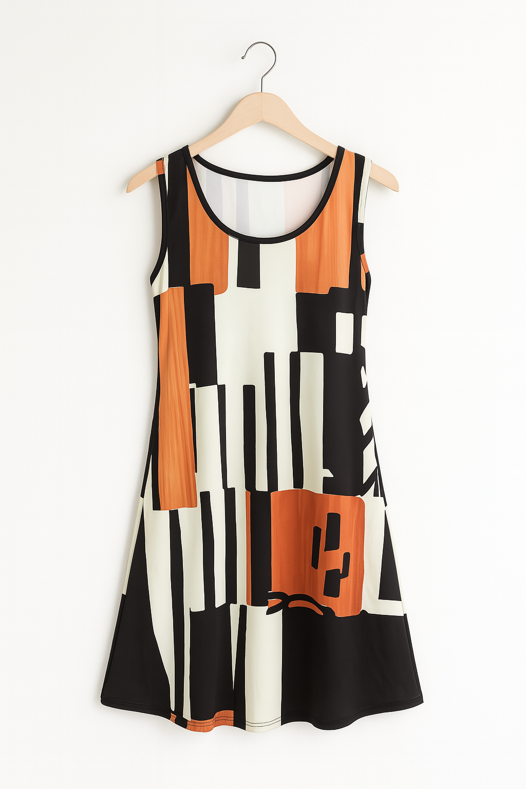 Thyra – Minikleid in A-Linie mit Print - Hellbraun 1