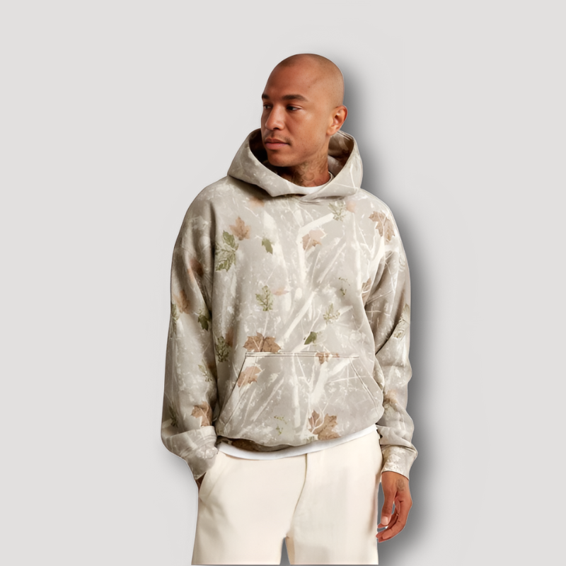 Torsten - Hoodie Oversized Outdoor Camouflage Warm Bequem Grau
