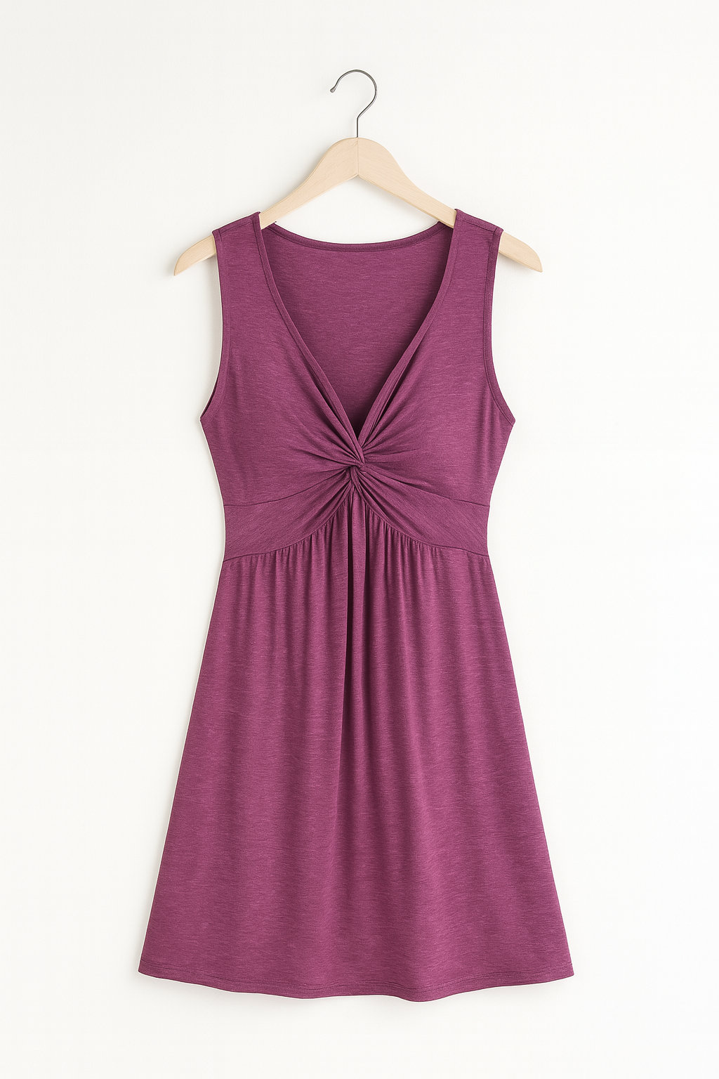 Tove – Pflaumenfarbenes Twist-Minikleid - Rosenrot 1