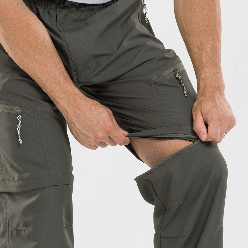 Ulbert - Herren Zip-Off Hosen mit elastischem Bund Armegrun 2