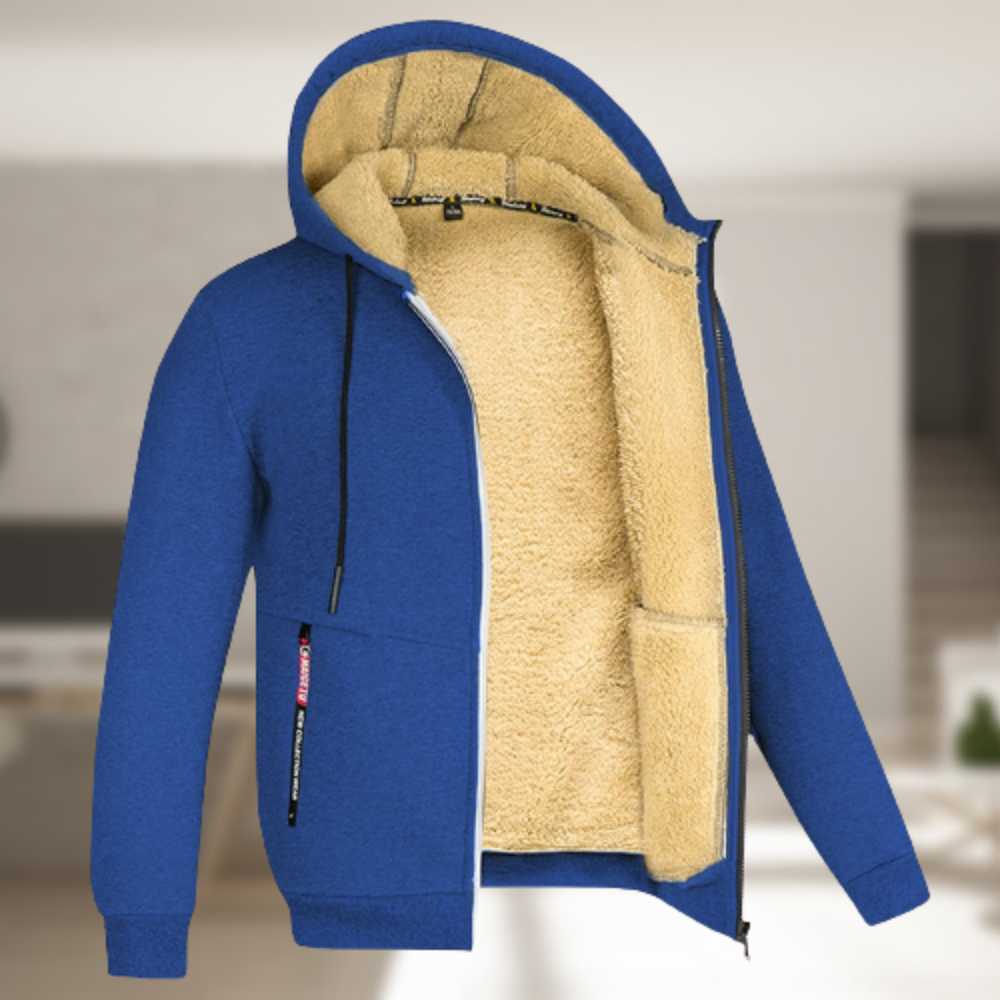 Robert - Herren Winterjacke Lässig Warm Kapuze Fleece