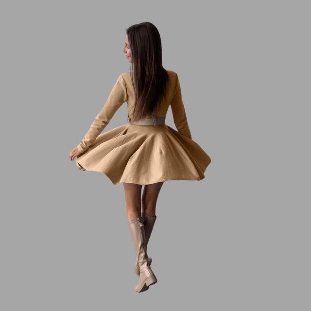 Daniela - Elegantes Damen Sweaterkleid mit Plisseerock