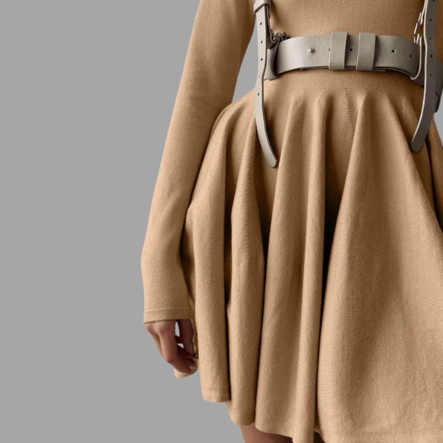 Daniela - Elegantes Damen Sweaterkleid mit Plisseerock