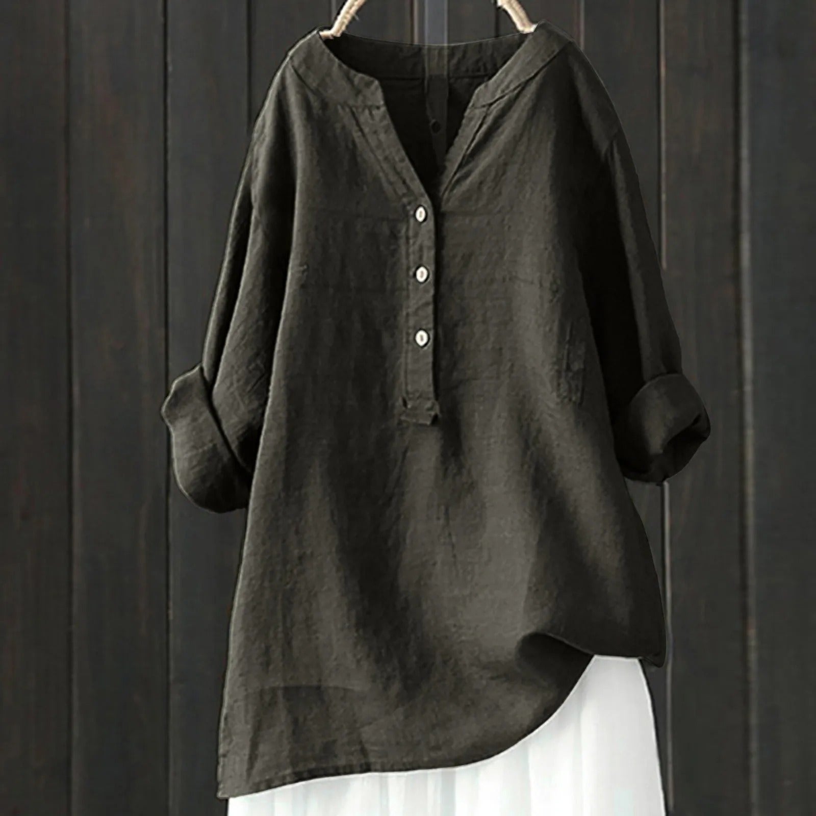 Valentinia - Schicke Moderne Bluse Dunkelgrau 1