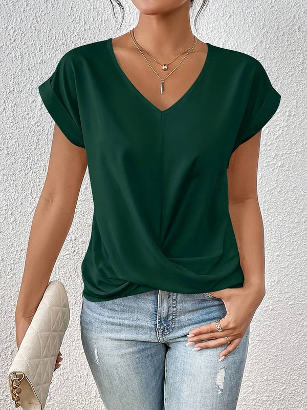 Vivica- Lässiges Kurzarm T-Shirt Für Damen Grün