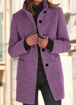 Nanette – Damen Wollmantel Elegant Lang Warm Wintermantel